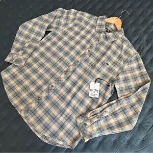🆕 Billabong | Men’s Coastline NWT Long Sleeve Button Up Flannel North Sea Blue L